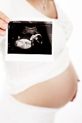 Wrightwood CA mother holding sonogram